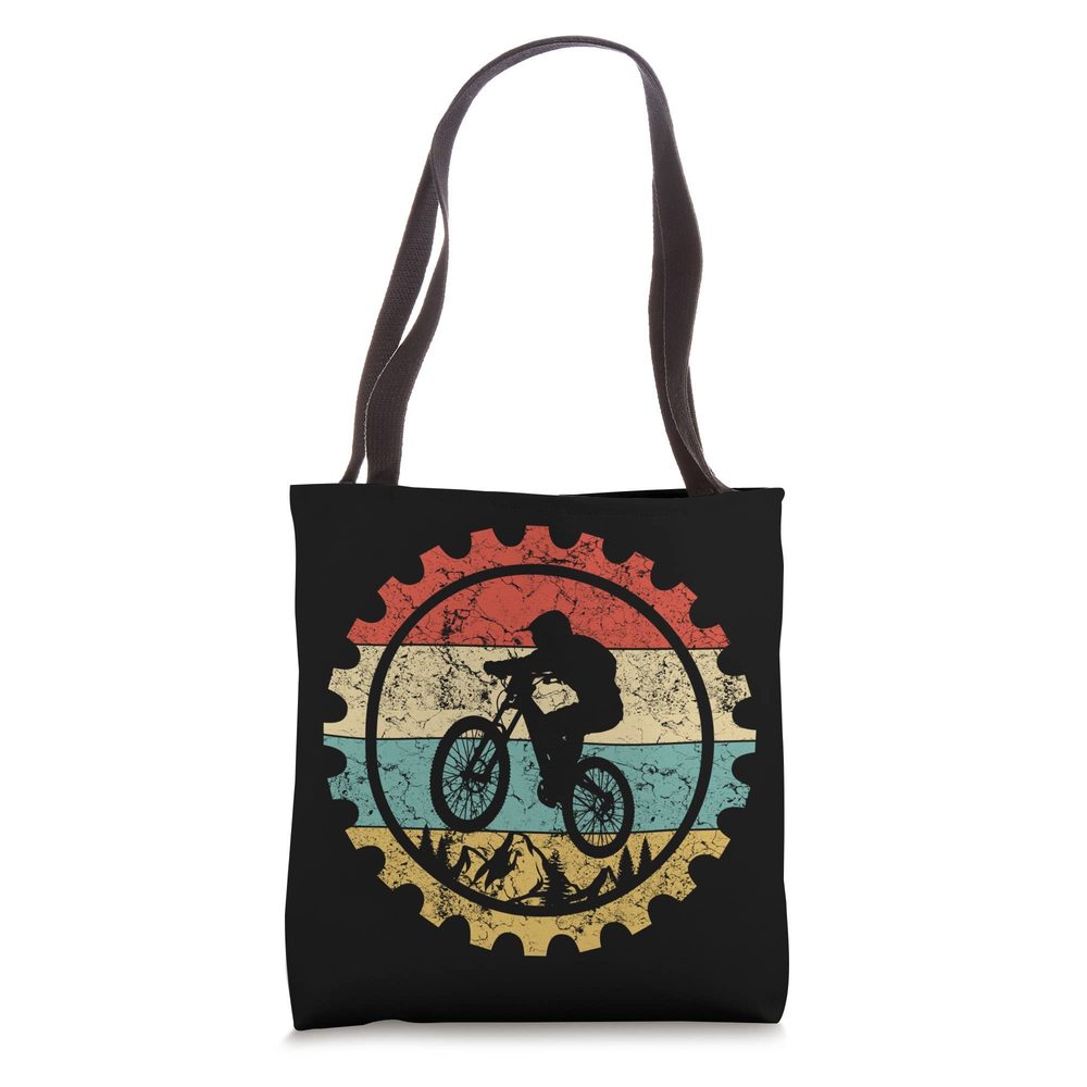 Mountain Biking Gear Retro Vintage Mtb Bicycle Bike Rider Tote Bag -_-
